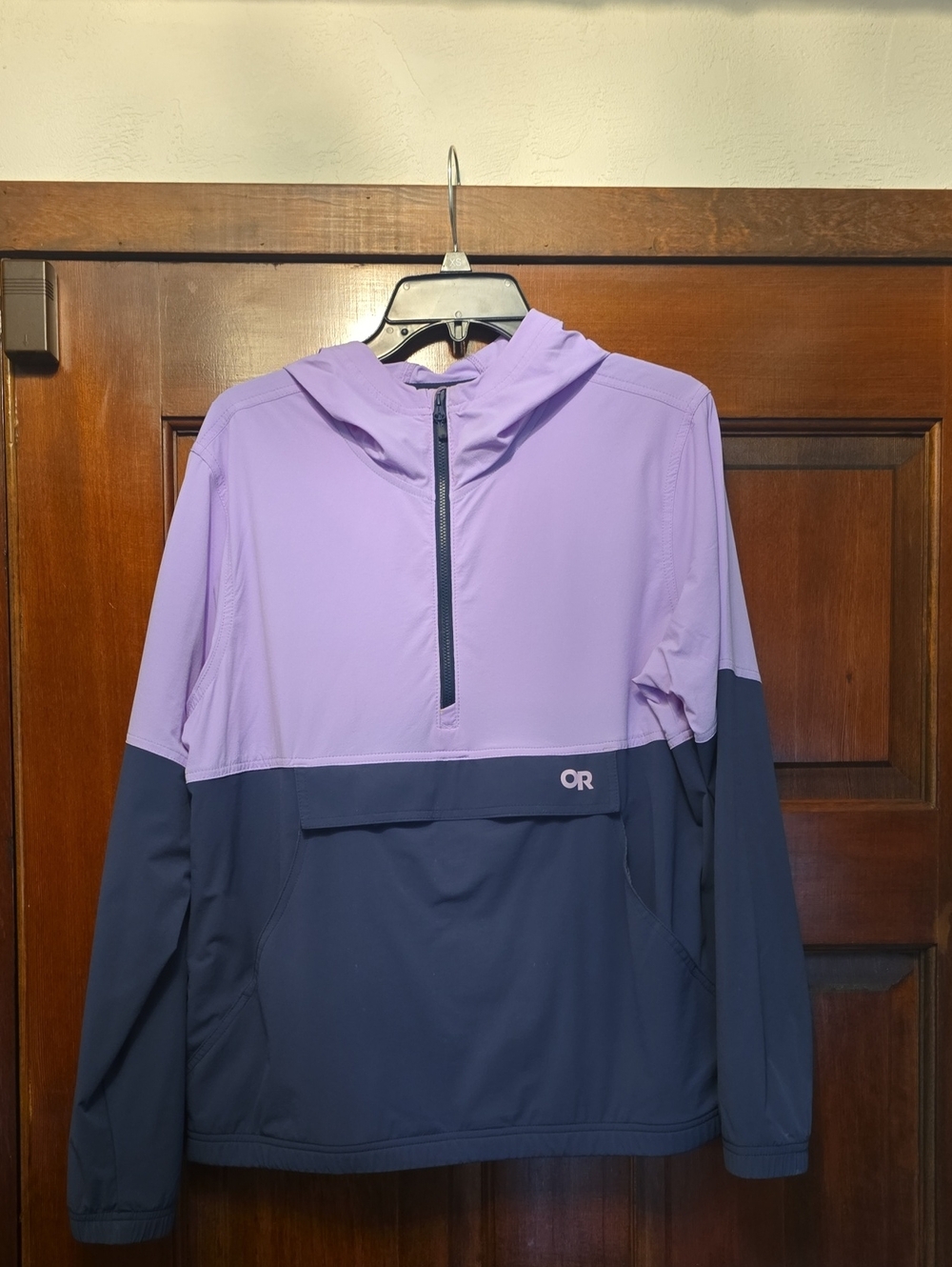 Outdoor Research Lavender and Navy Half-Zip Hooded Pullover